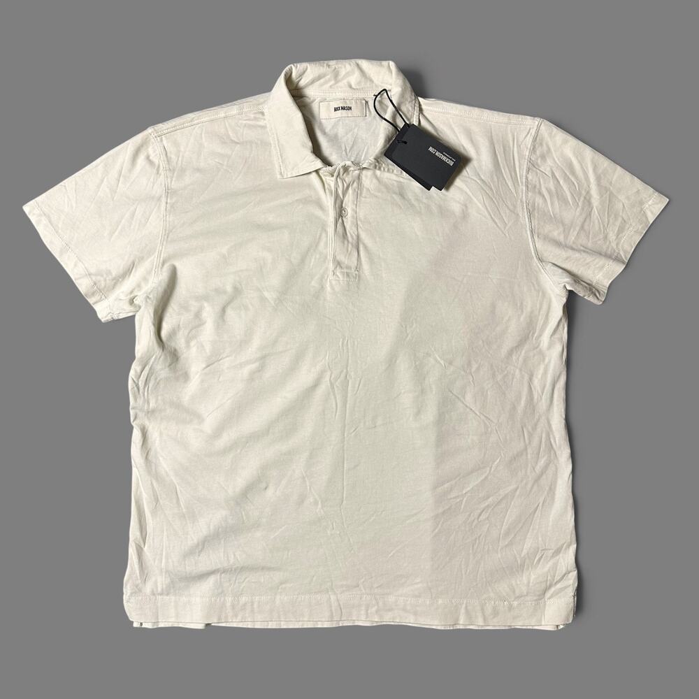 Buck Mason Venice Wash Sueded Cotton Polo Shirt Mens Size L Natural NWT